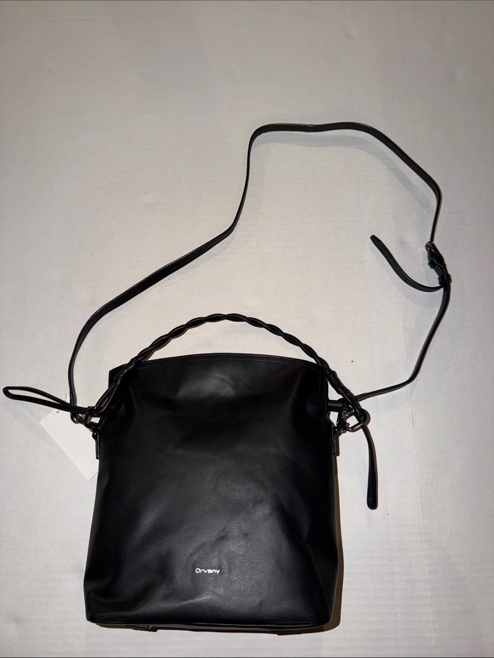 orYANY Black Bucket Bag with Twisted Top Handle